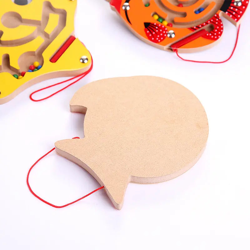 Magnetic Pen Ball Maze Animal Track Educational Wooden Toy-1