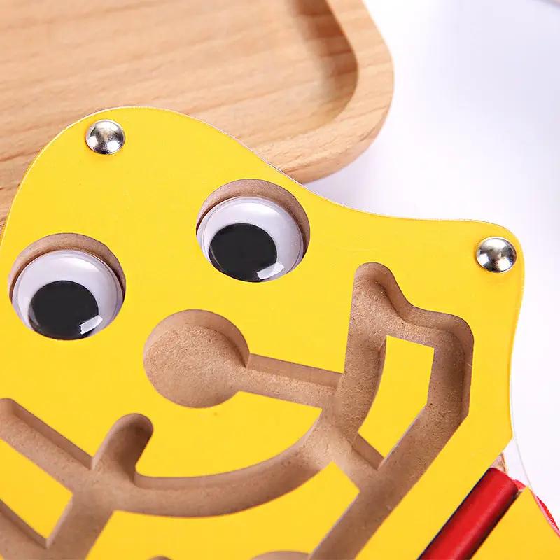 Magnetic Pen Ball Maze Animal Track Educational Wooden Toy-4