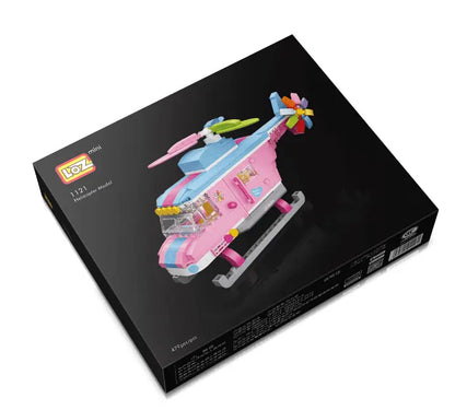 Pink Helicopter Building Block Puzzle Toy-2