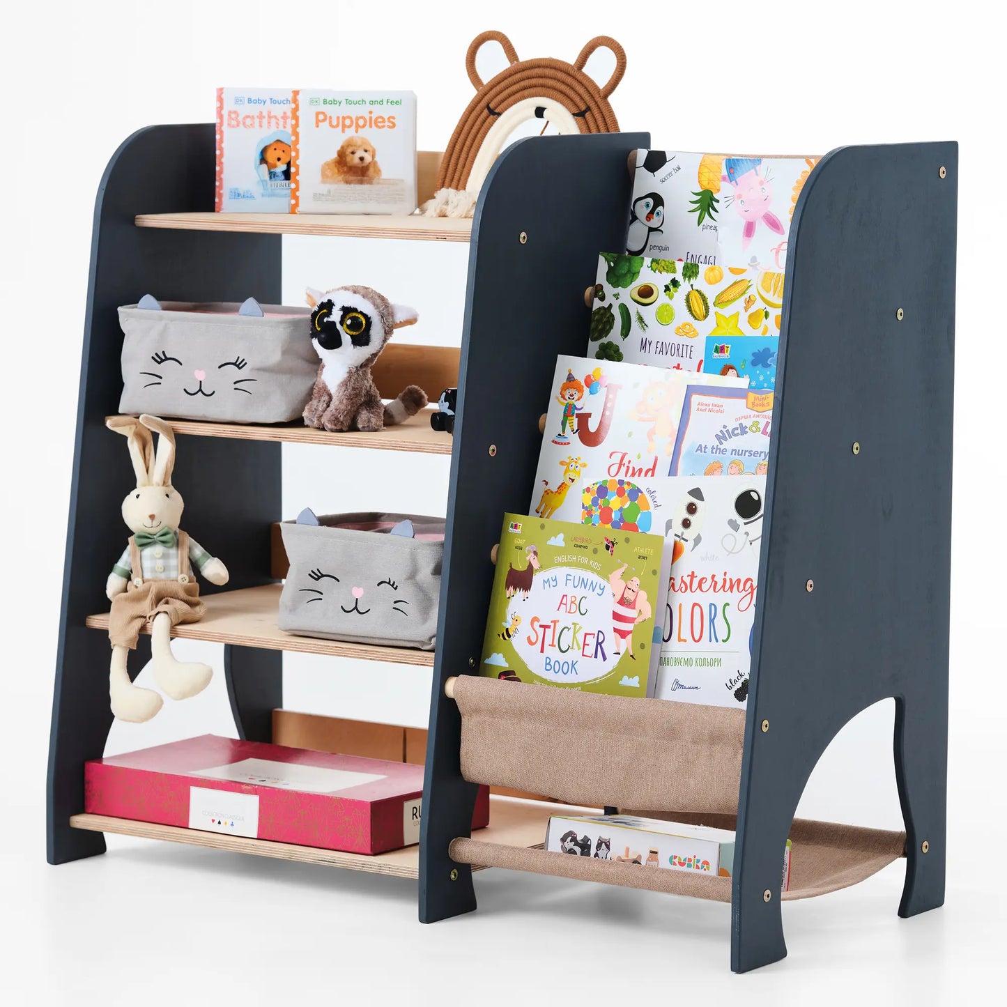2in1 Montessori-Regal für Bücher und Spielzeug-6