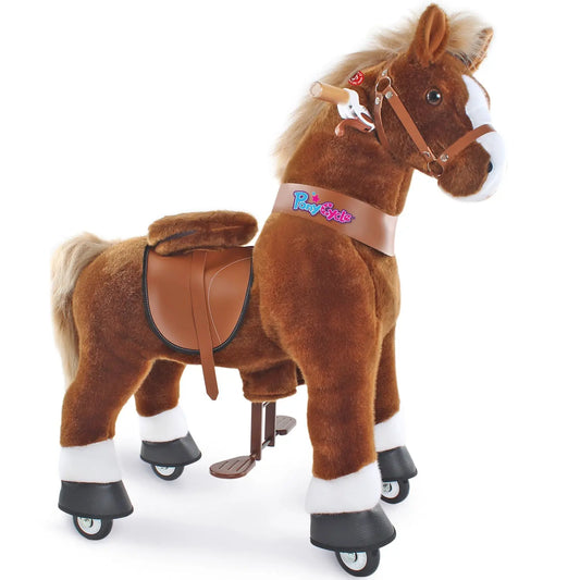 Ride-on pony toy Age 4-7 Brown（UK&EU in Stock）-0