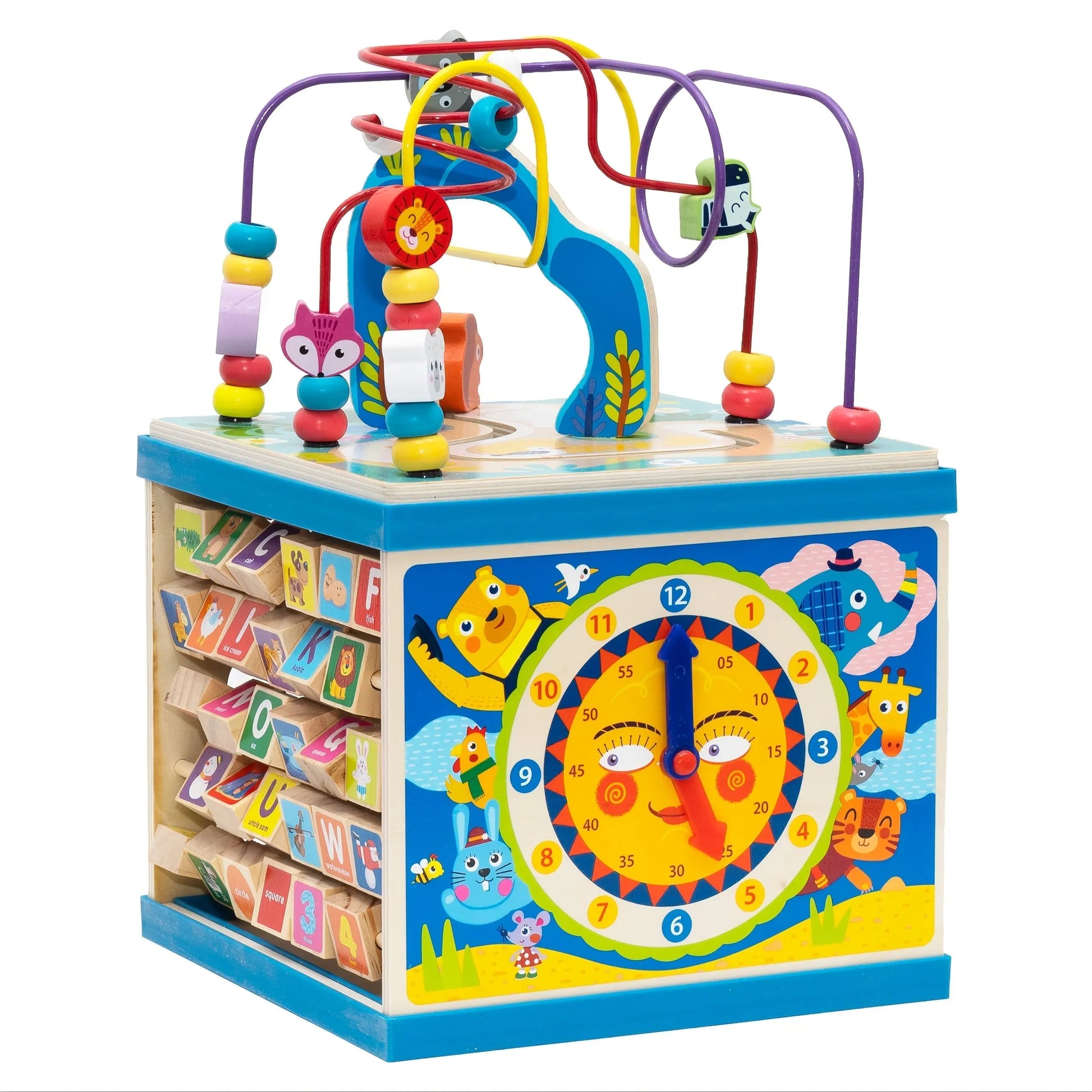 Wooden Activity Cube Educational Toy for Toddlers-0