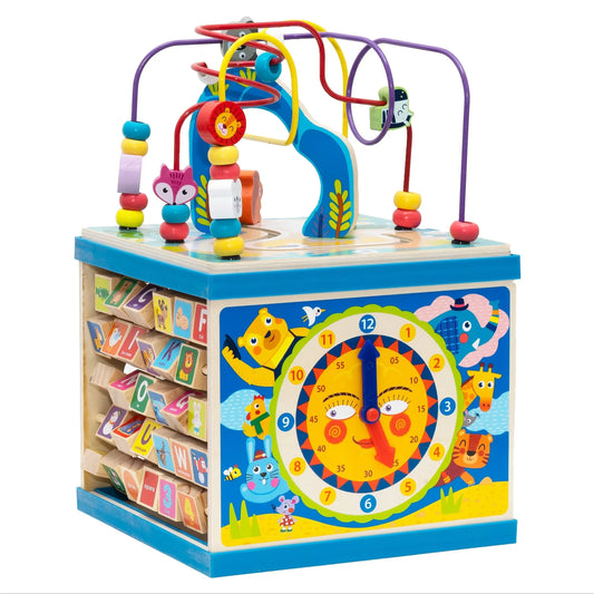 Wooden Activity Cube Educational Toy for Toddlers-0
