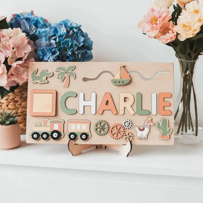 Puzzle Board Wooden Names-2