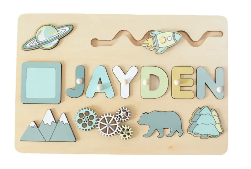 Puzzle Board Wooden Names-9