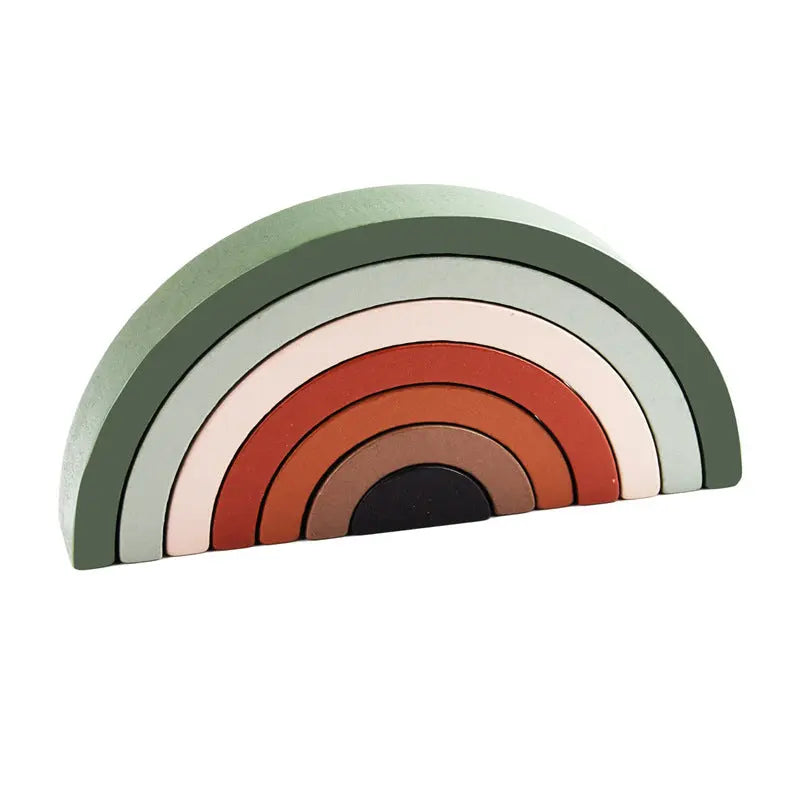 Rainbow Silicone Building Blocks for Early Education-8