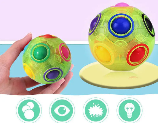 Stress-Relieving Rainbow Ball Puzzle Cube for Kids-0