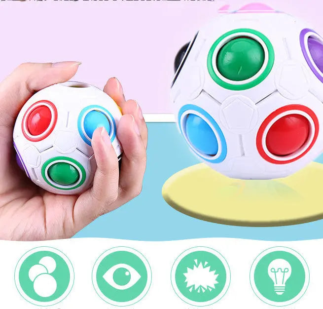 Stress-Relieving Rainbow Ball Puzzle Cube for Kids-2