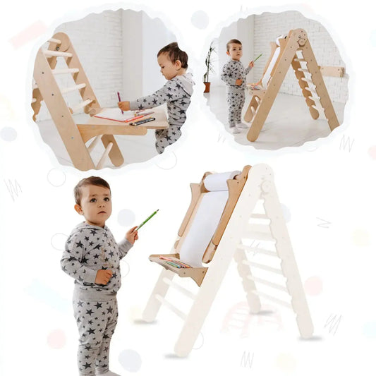 Staffelei mit Kinderstuhl – Perfekt für Indoor Klettergerüst-0