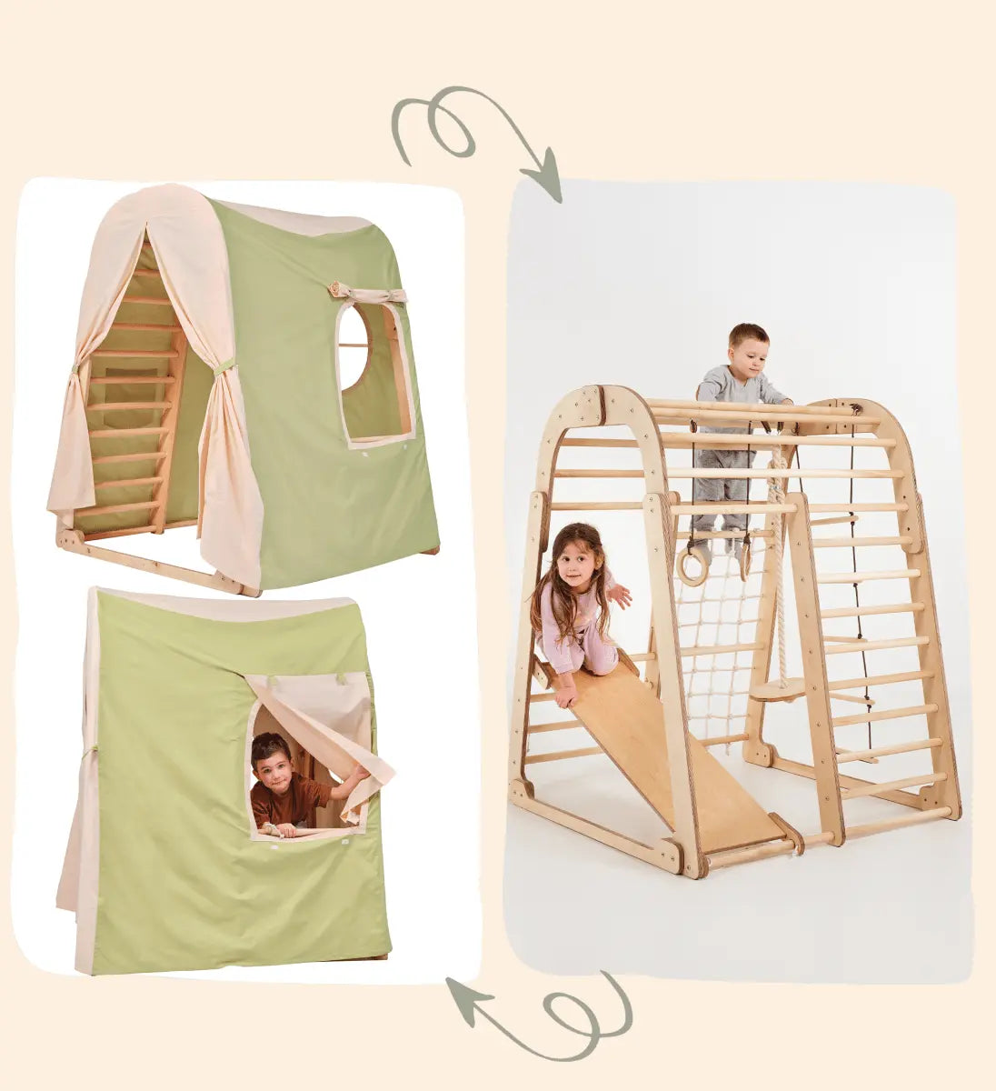 Spielzelt-Abdeckung für Indoor-Holzspielplatz-1